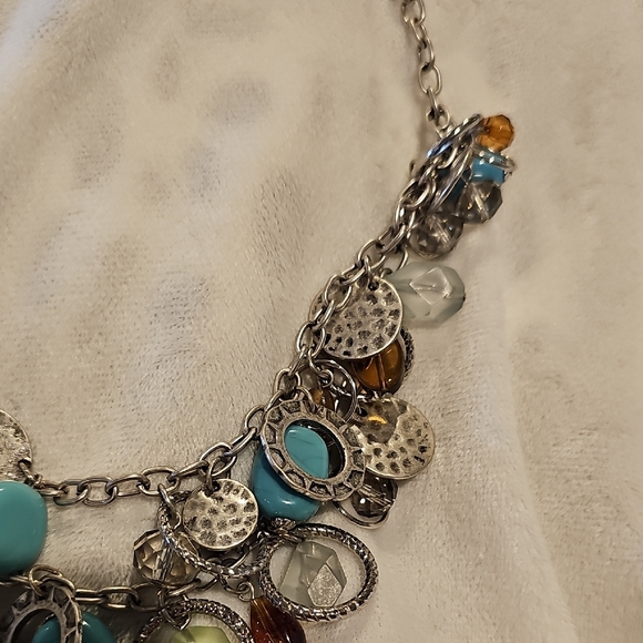 Premier Designs Turquoise and Amber Necklace - Picture 3 of 6
